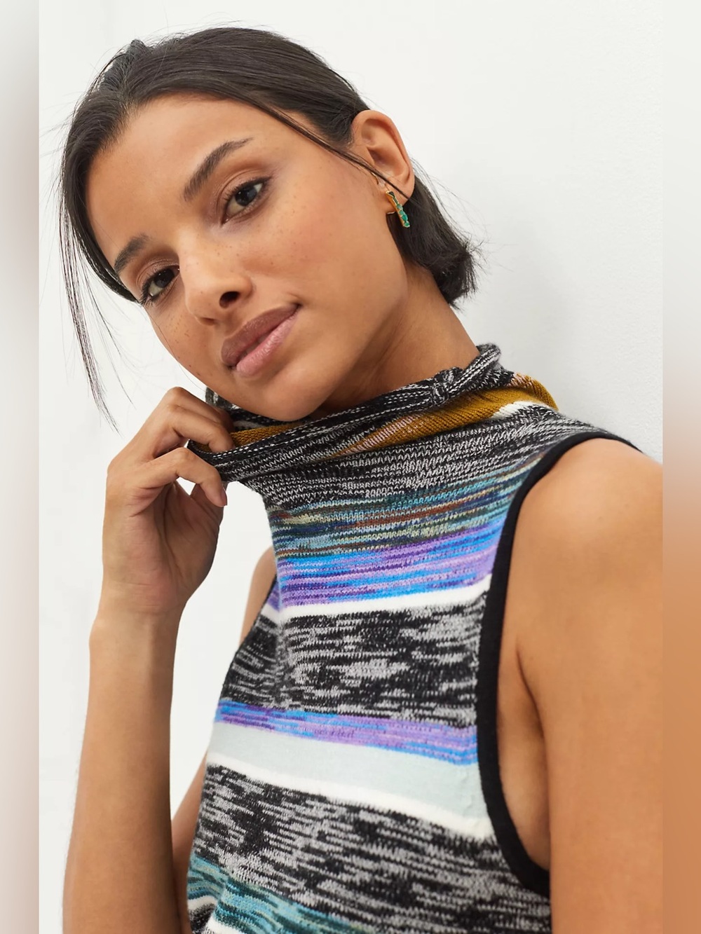 NWT Anthropologie Space Dyed Knit Mock Neck Tunic - Picture 2 of 11